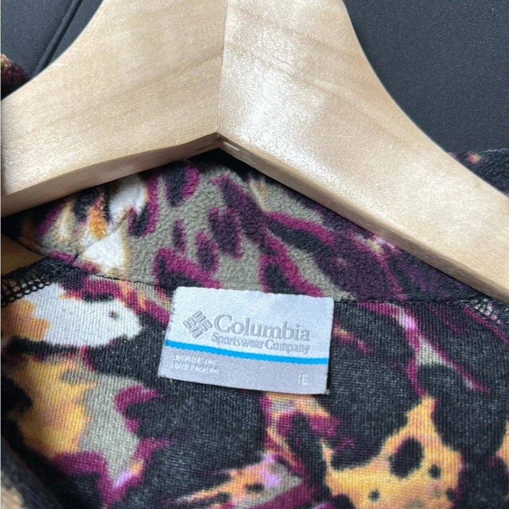 Columbia Vibrant Pattern Lightweight Fleece Pullover Size L - Picture 4 of 4